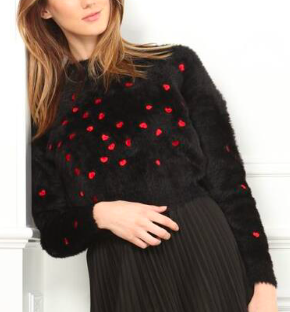 98231_Heart Embroidered Sweater | Jessie Liu Collection